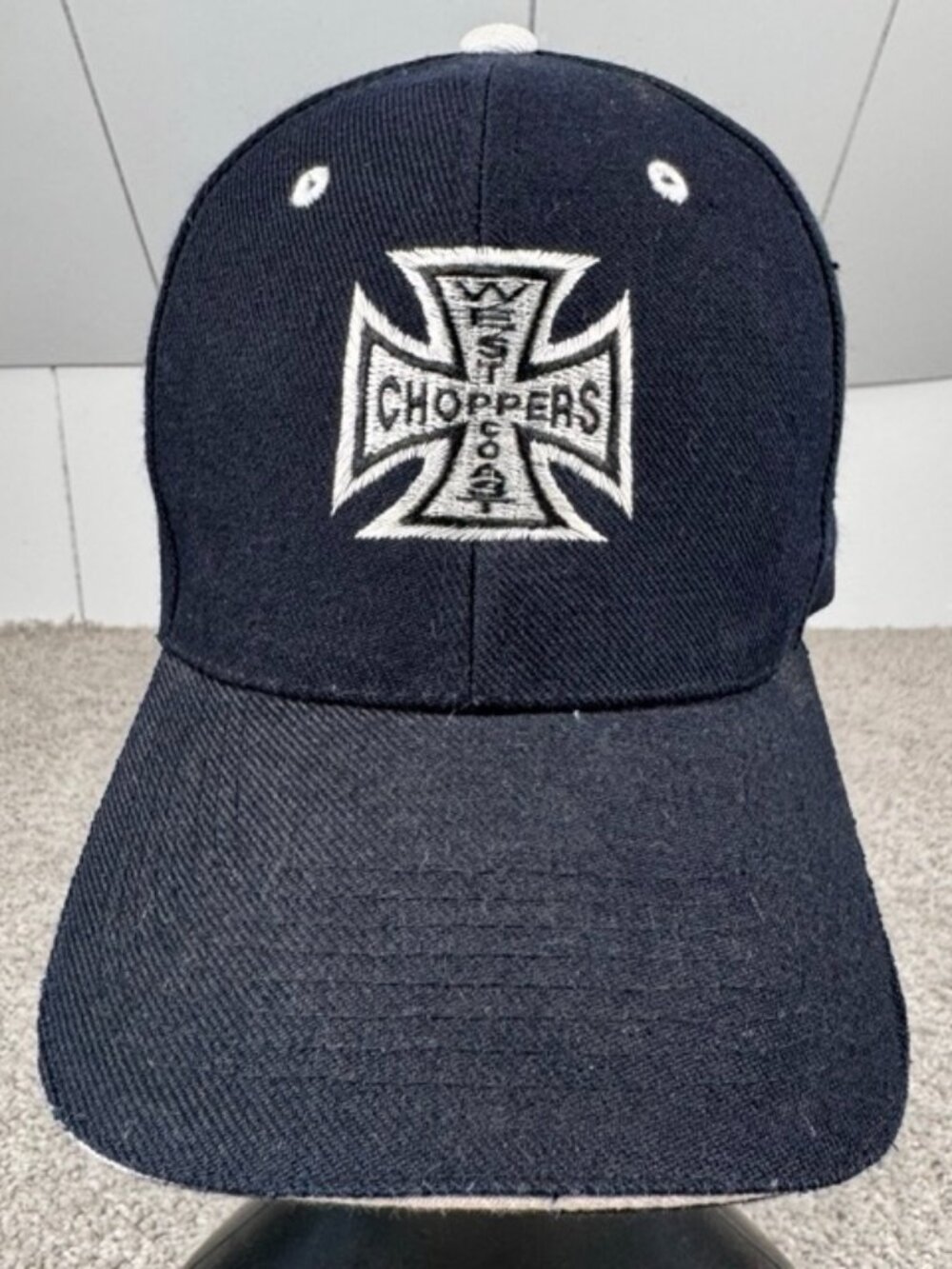 Vintage West Coast Choppers Hat Cap Strap Back Jesse James 90s Biker Black